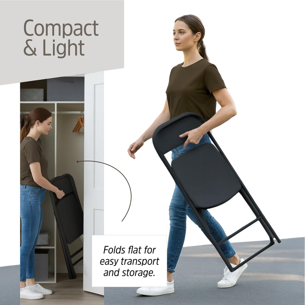 10 Pack Black Plastic Folding Chairs O136745