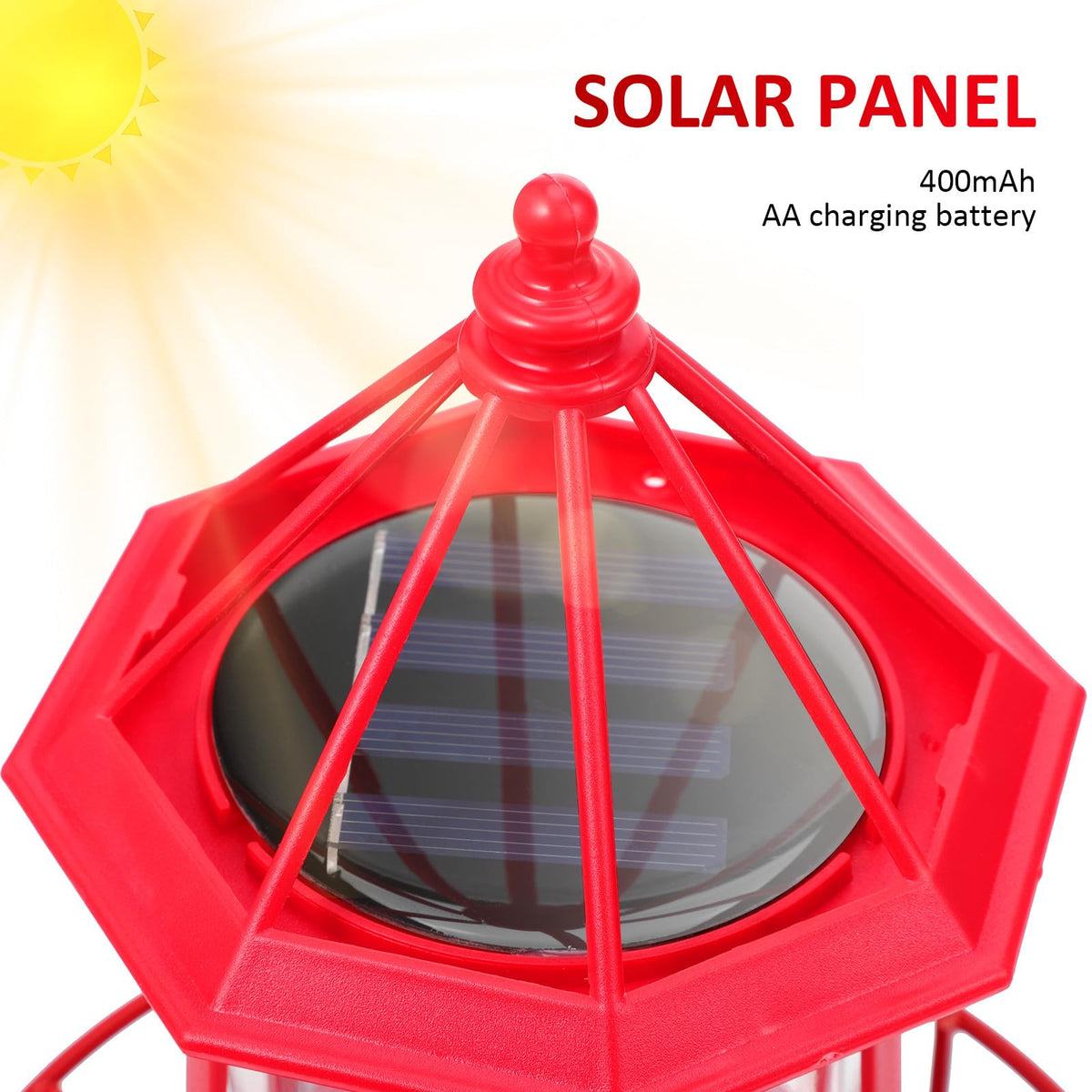 Solar Rotating Lighthouse Garden Light C69508