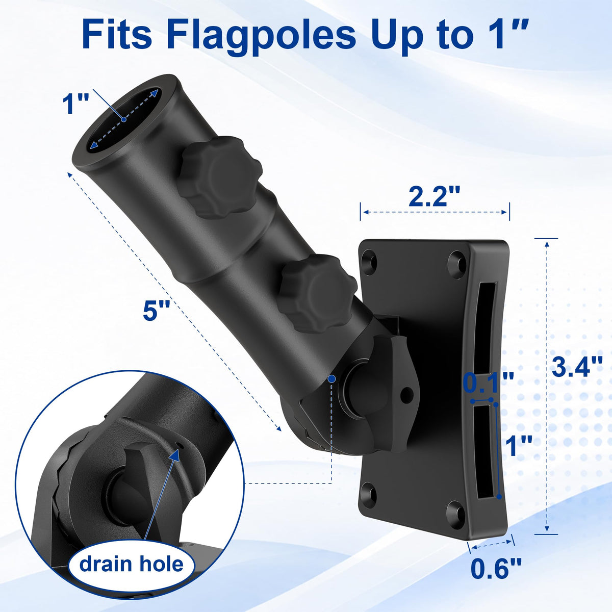 Aluminum Wall and Post Mount Flag Pole Holder R883