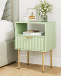 Green Night Stand with Drawer and Shelf I58606