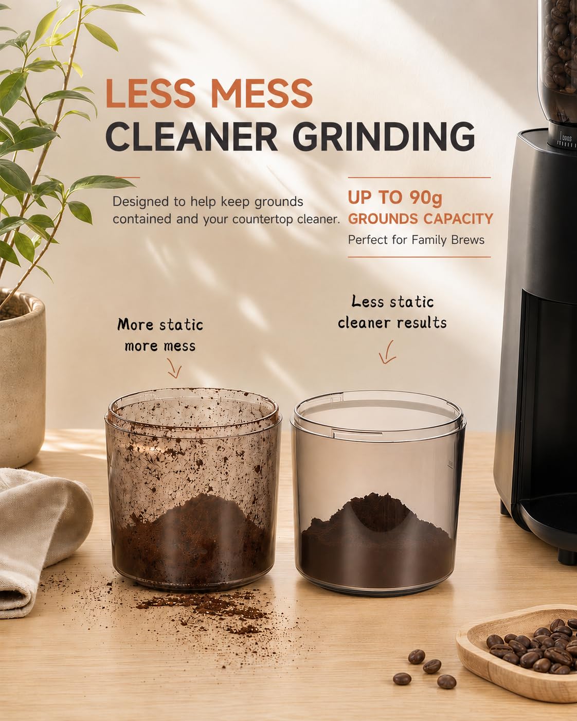 Electric Burr Coffee Grinder with 38 Grind Settings, Black X745