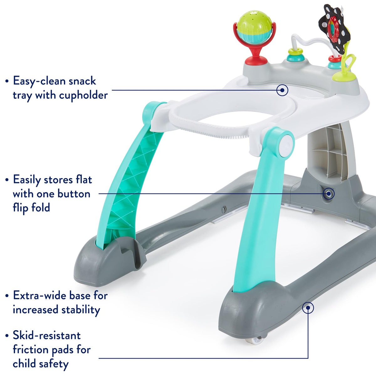 Foldable Adjustable Baby Walker with Wheels W75085