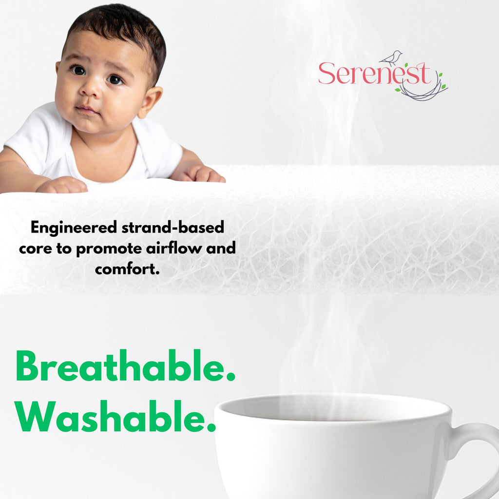 Breathable Baby Crib Mattress & Toddler Bed, Washable, Waterproof, Non-Toxic, Standard Size P44638