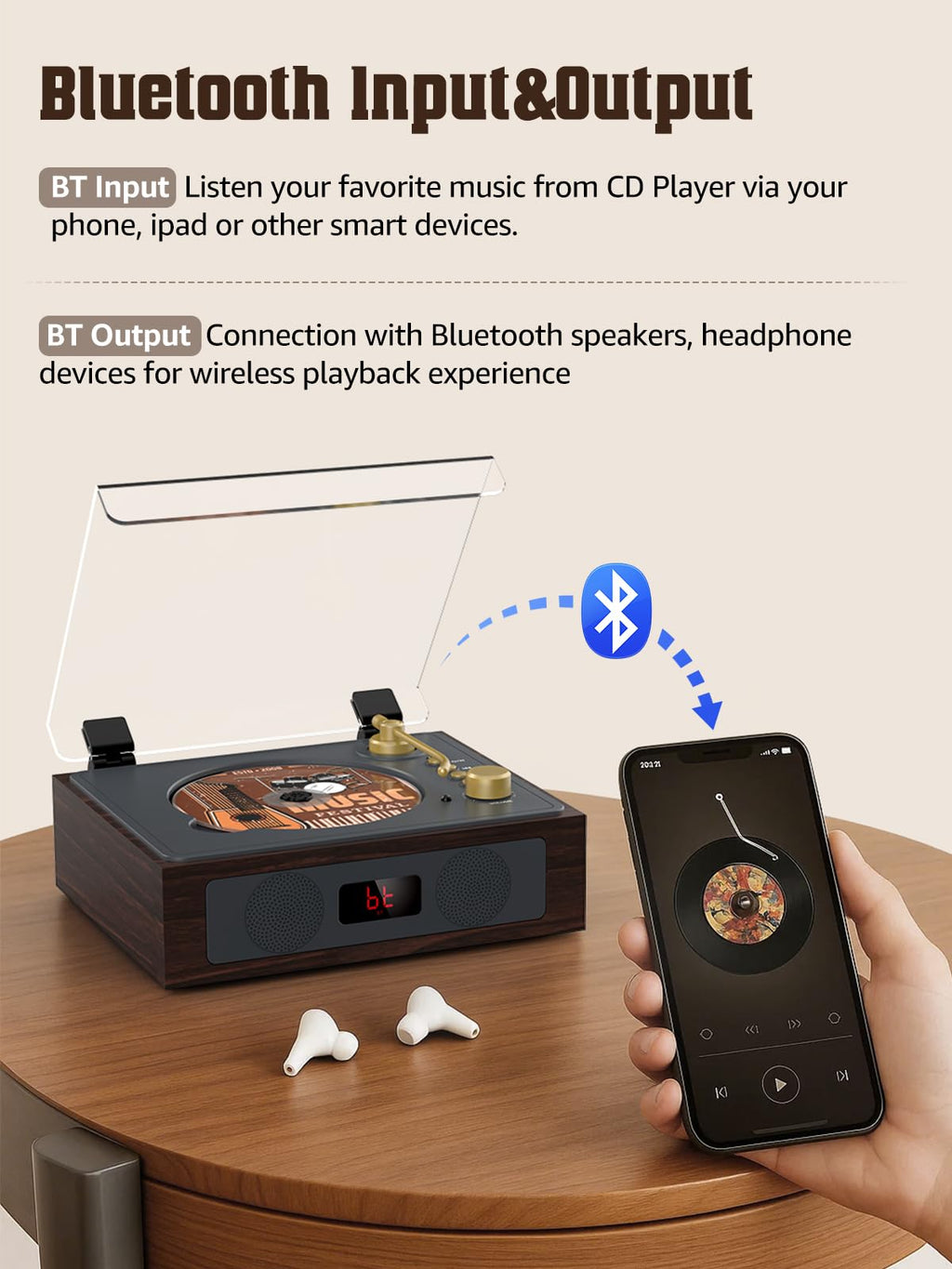 Portable CD Player with Built-in Speakers Bluetooth Y94863