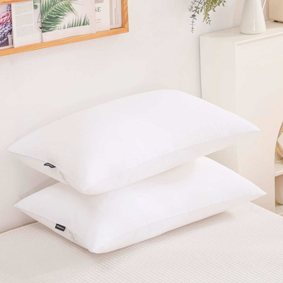 Gold Down Alternative Bed Pillow Set of 2 King Size N591667