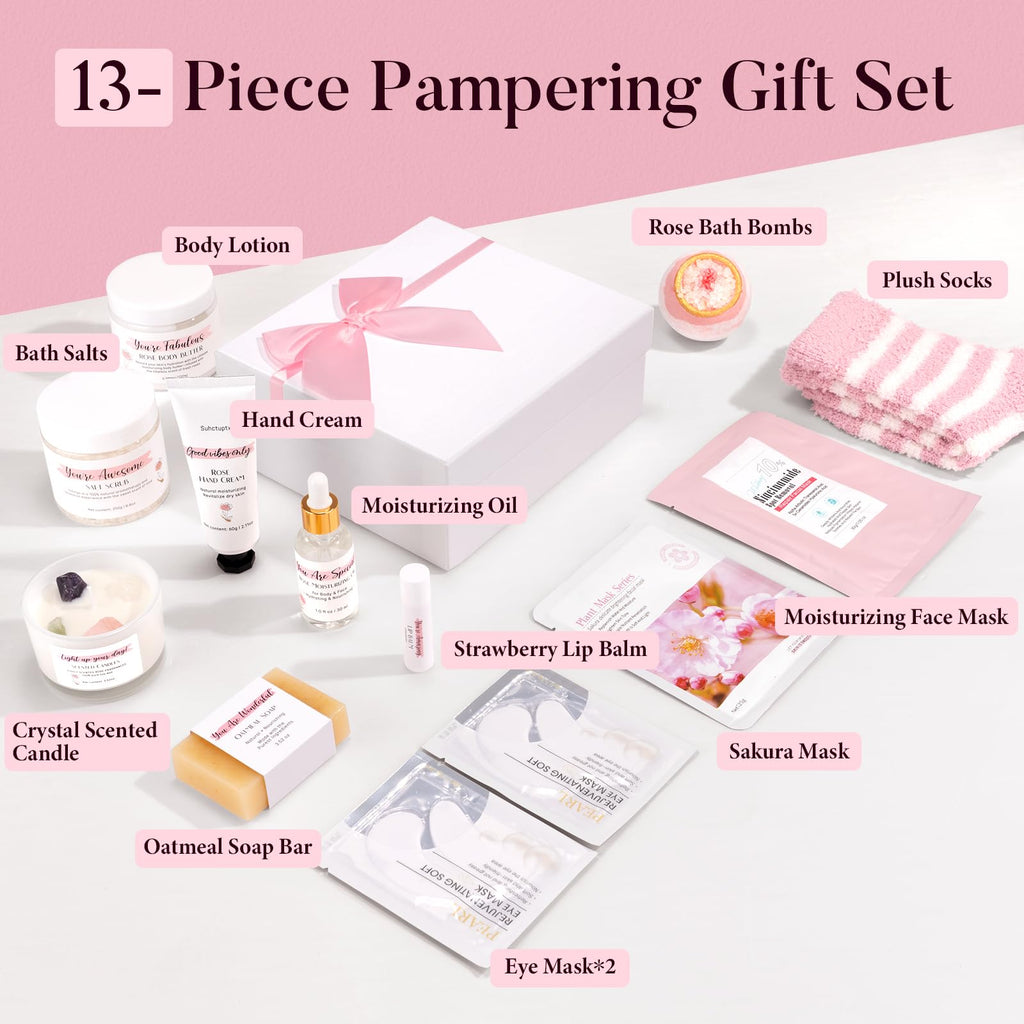 Pink 13Pcs Spa Bath Set F486321
