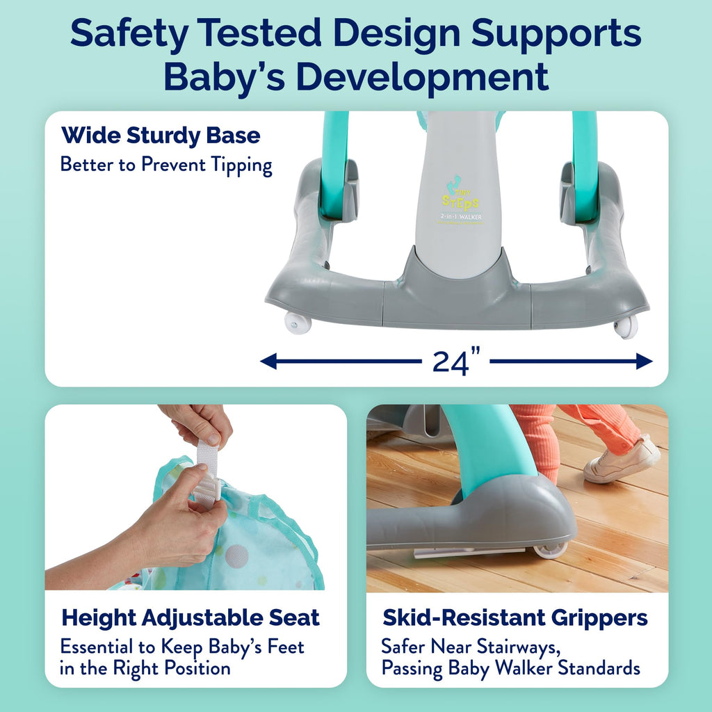 Foldable Adjustable Baby Walker with Wheels W75085