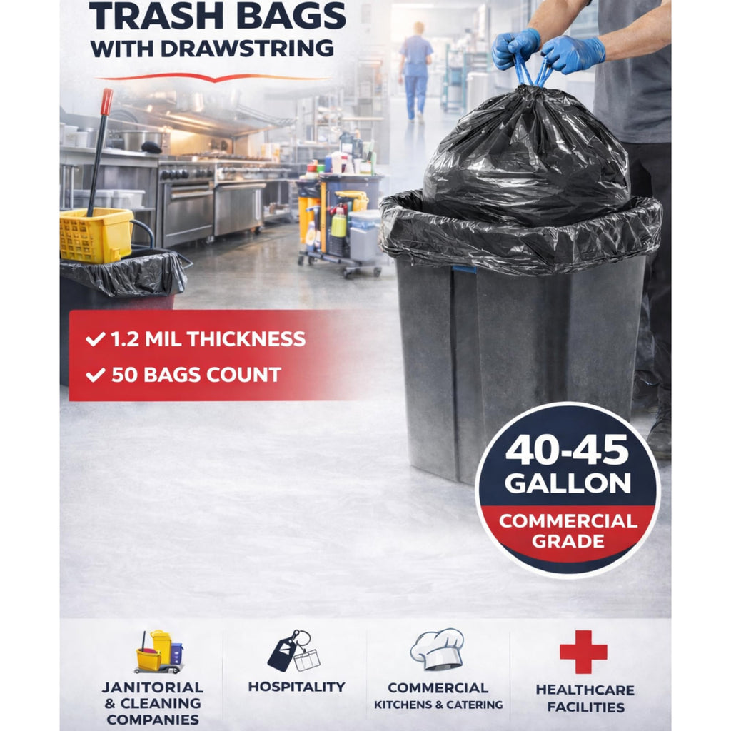 44 Gallon Drawstring Trash Bags 50 Count A402780