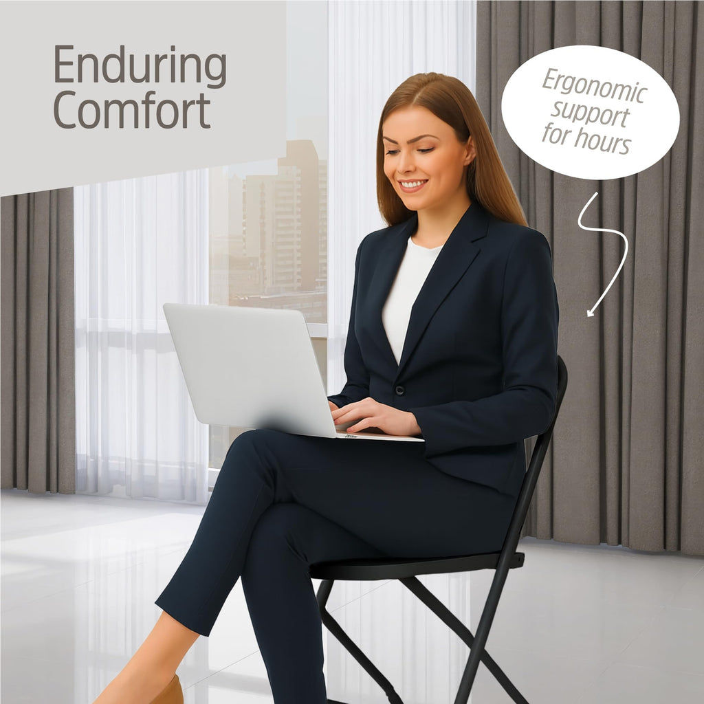 10 Pack Black Plastic Folding Chairs O136745