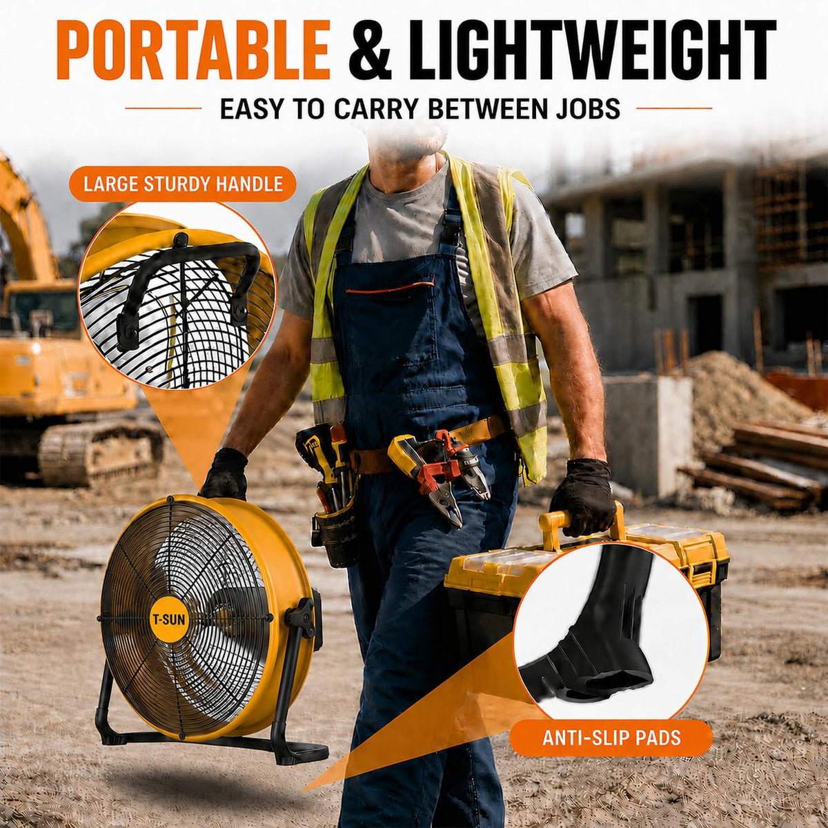 16" Cordless Battery Powered Fan M5548
