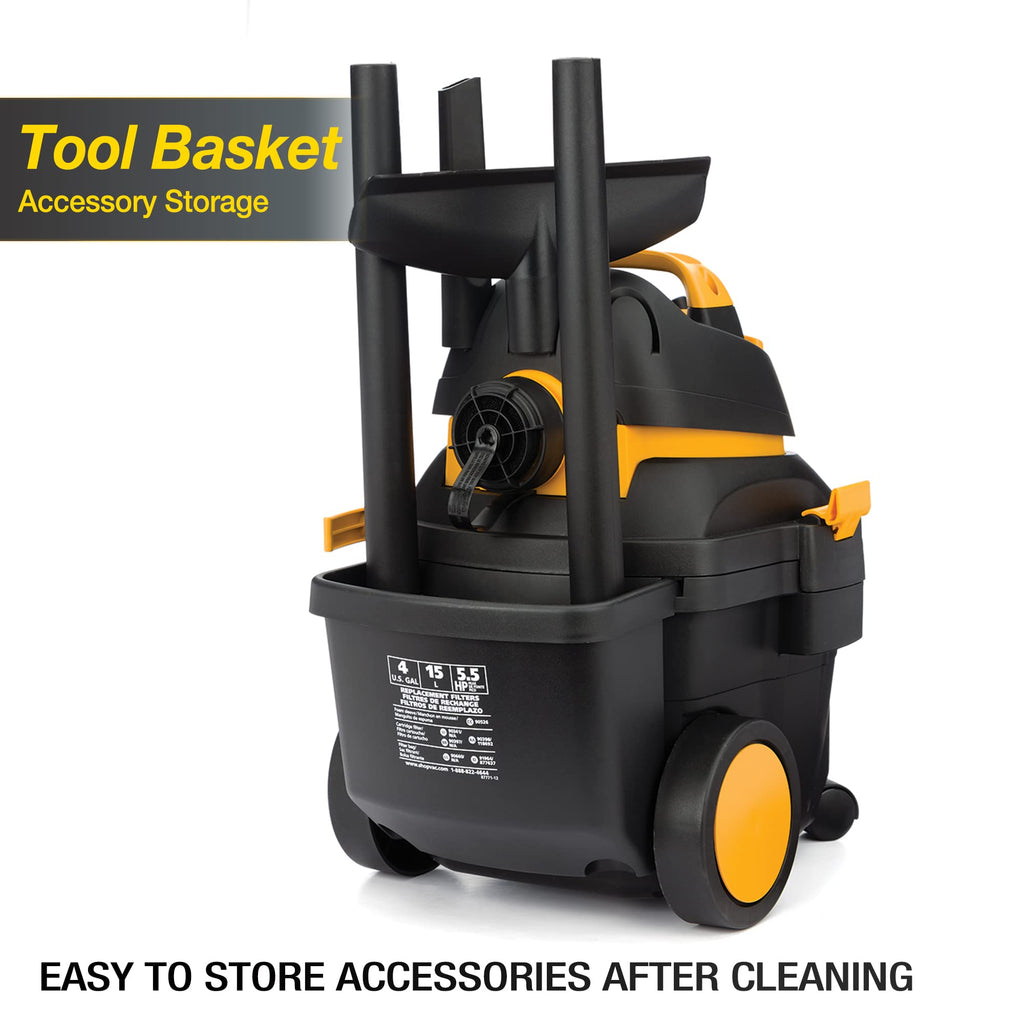 4 Gallon 5.5 Peak HP Wet/Dry Utility Vacuum with Cart P459