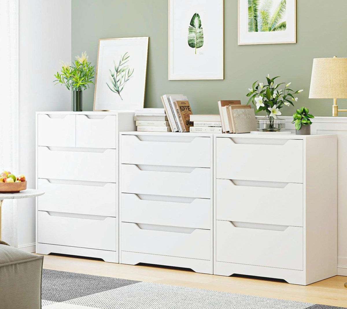 White 4 Drawer Wood Dresser A5149