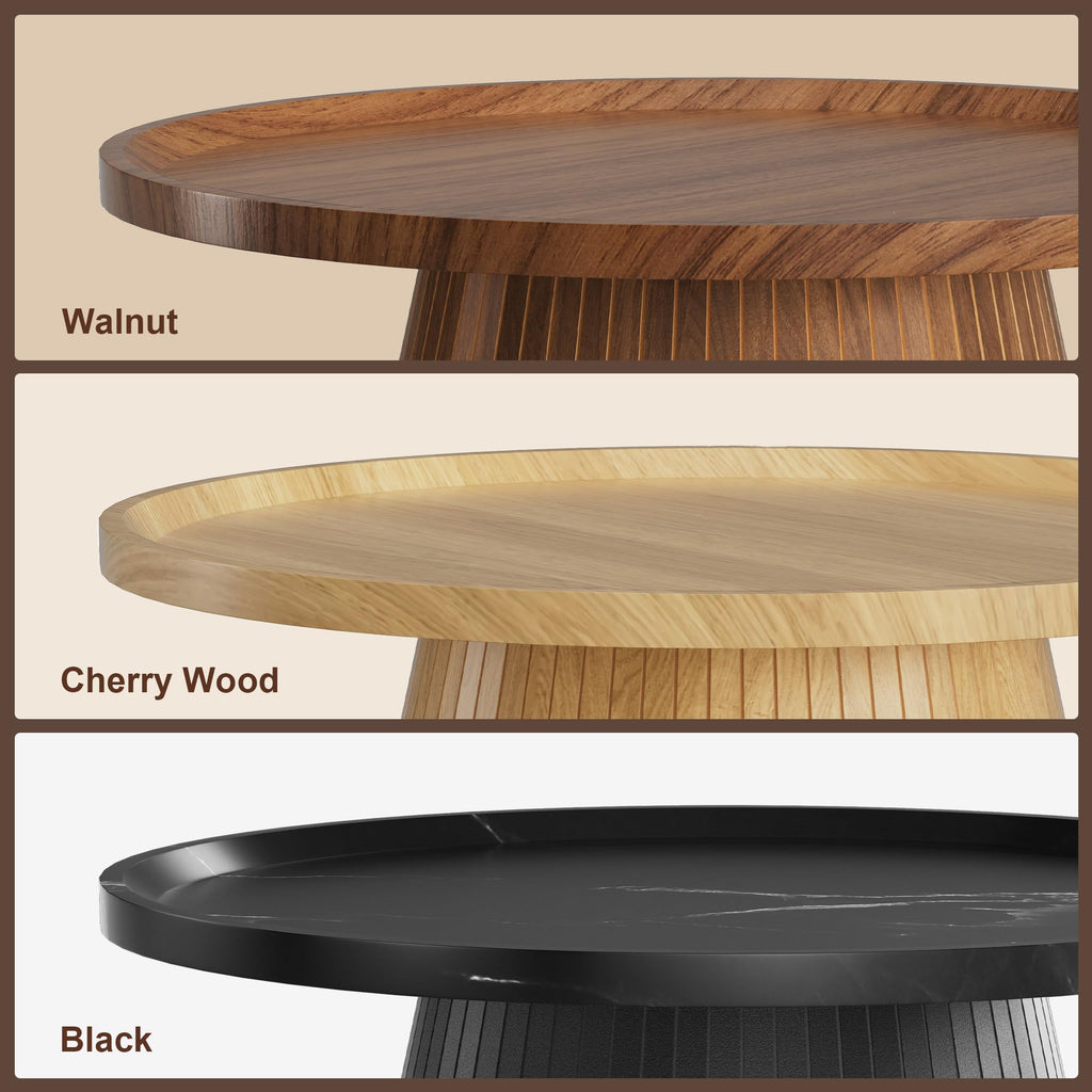 Coffee Table Set of 2 Fluted Drum K758