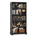 5 Tiers Wooden Bookshelf, 65.2" Tall 31.5" Wide Black Z226049