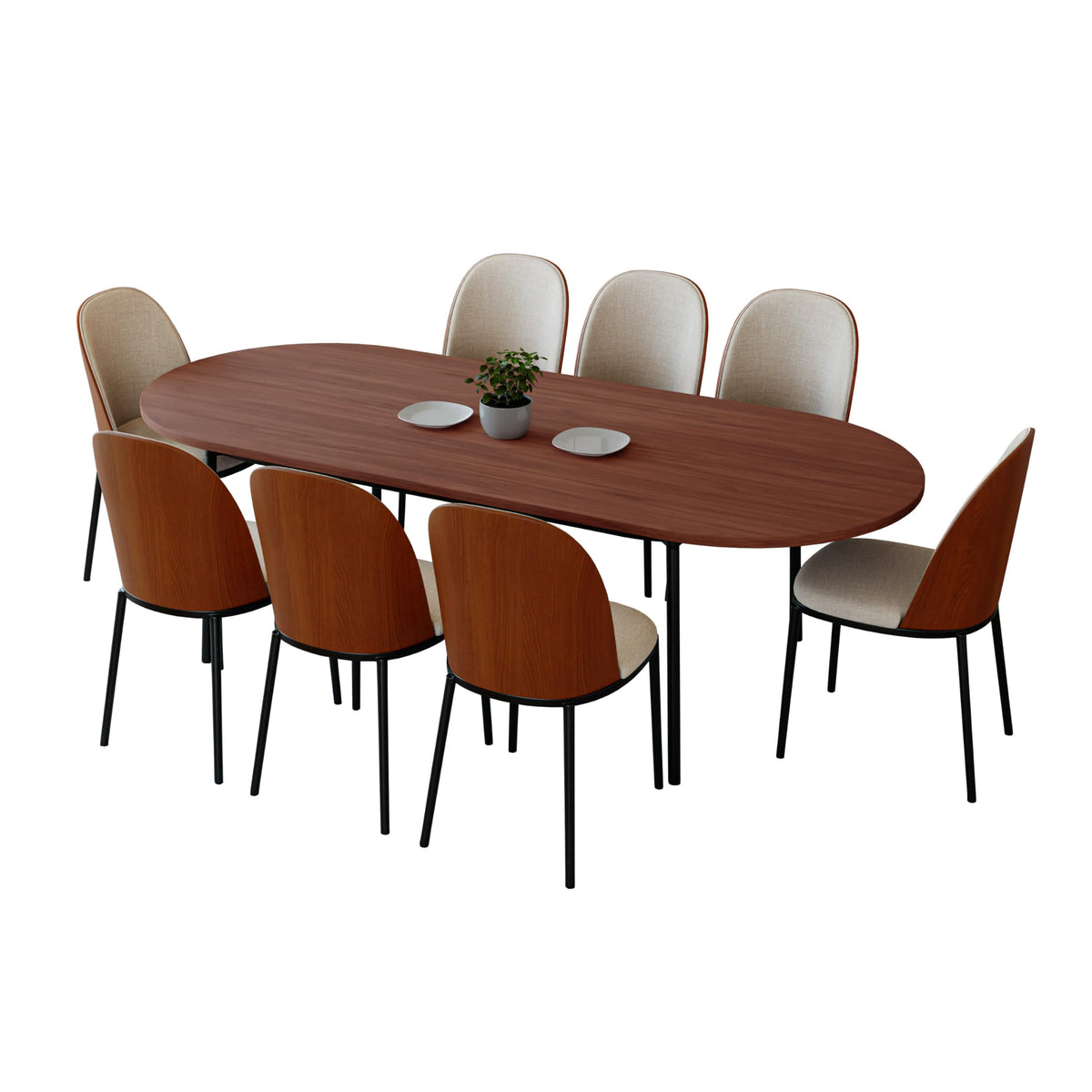 9-Piece Dining Set with 8 Chairs and Oval Table L78428