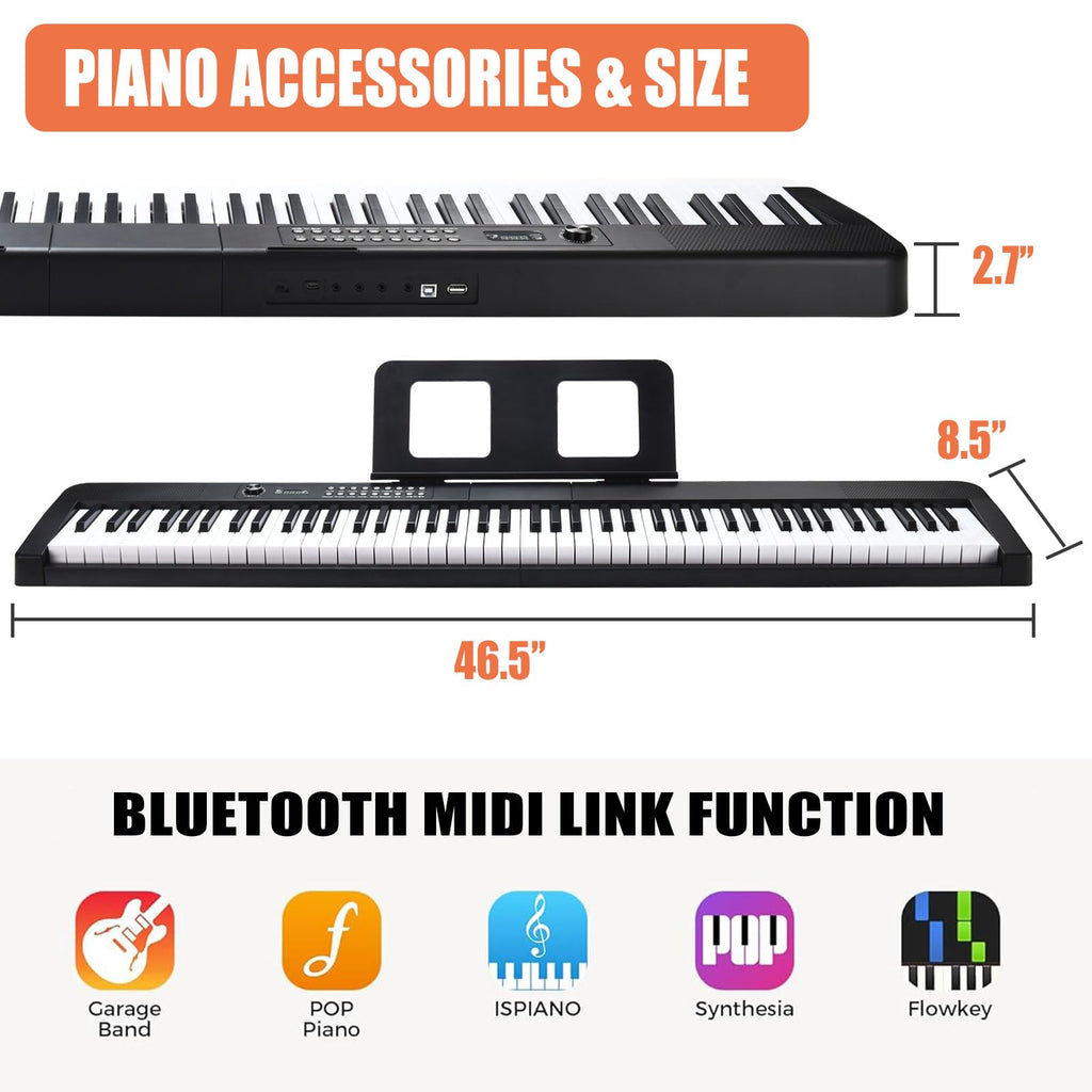 88 Key Digital Piano with Semi Weighted Keys P429