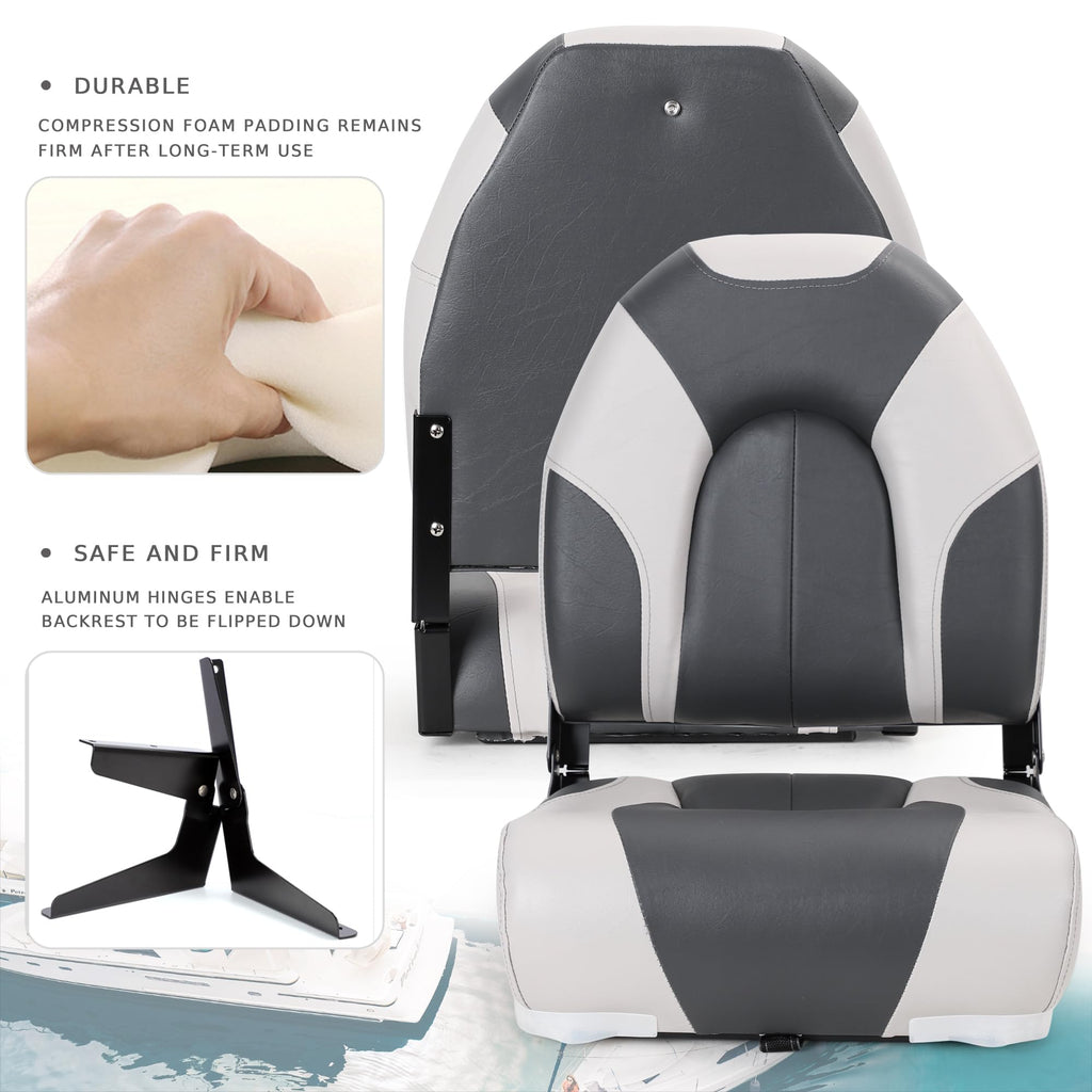 High Back Folding Boat Seats 2 Pack Y150