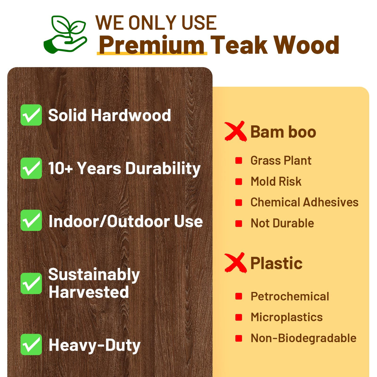 16" Teak Shower Bench with Shelf L4804