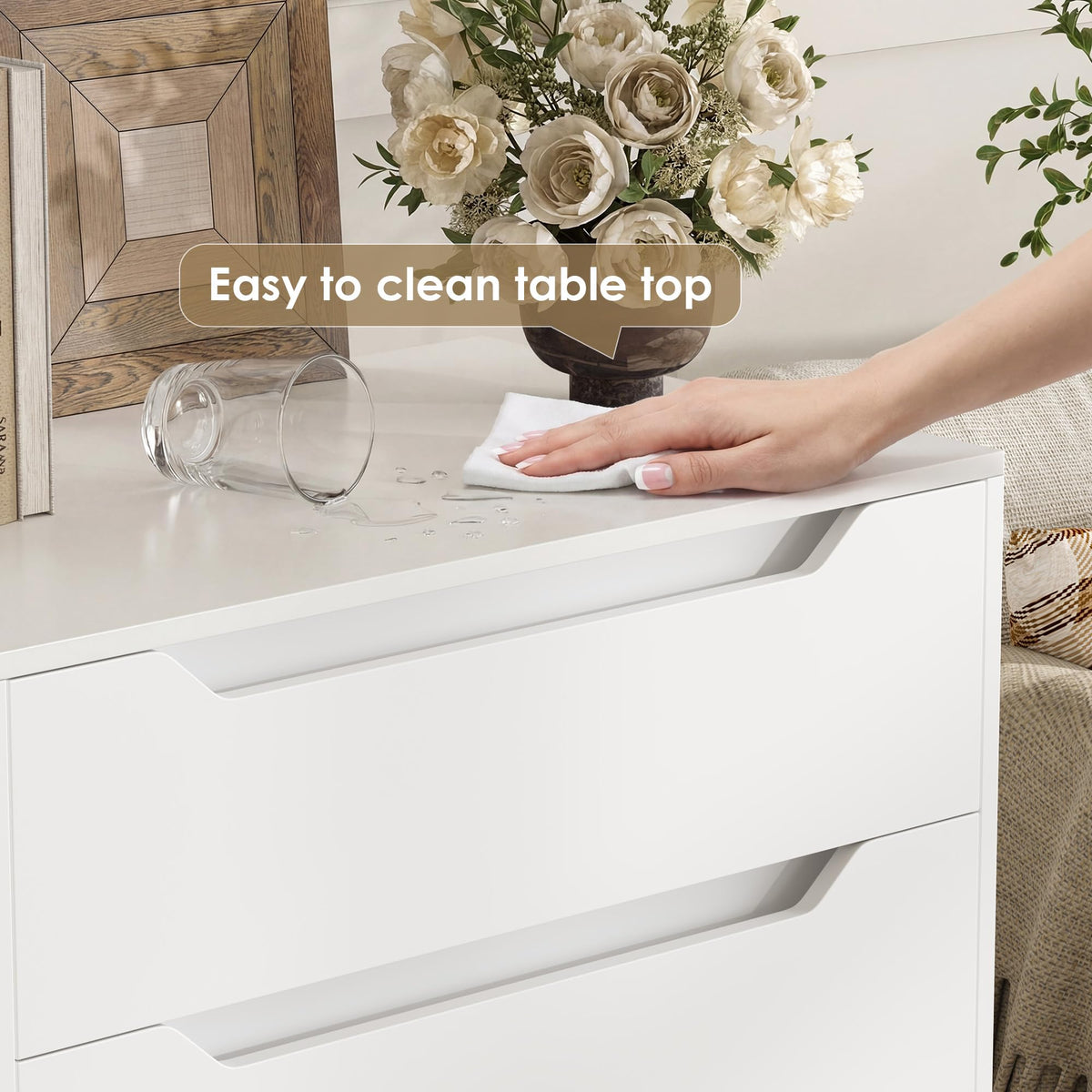 White 4 Drawer Wood Dresser A5149