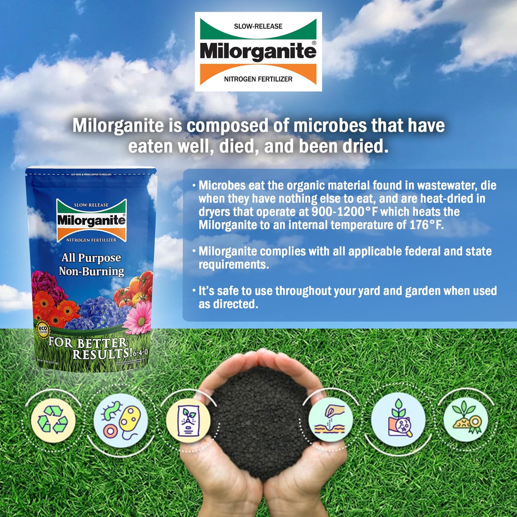 Slow-Release Nitrogen 6-4-0 Fertilizer, 5 Pound Bag (Pack of 4) B3576