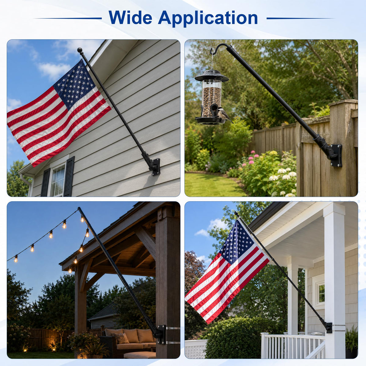Aluminum Wall and Post Mount Flag Pole Holder R883
