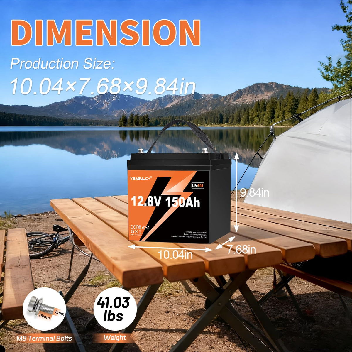 12V 150Ah LiFePO4 Lithium Battery N49056