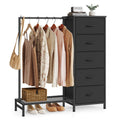 Fabric Dresser with Hanging Rod and 5 Drawers E696