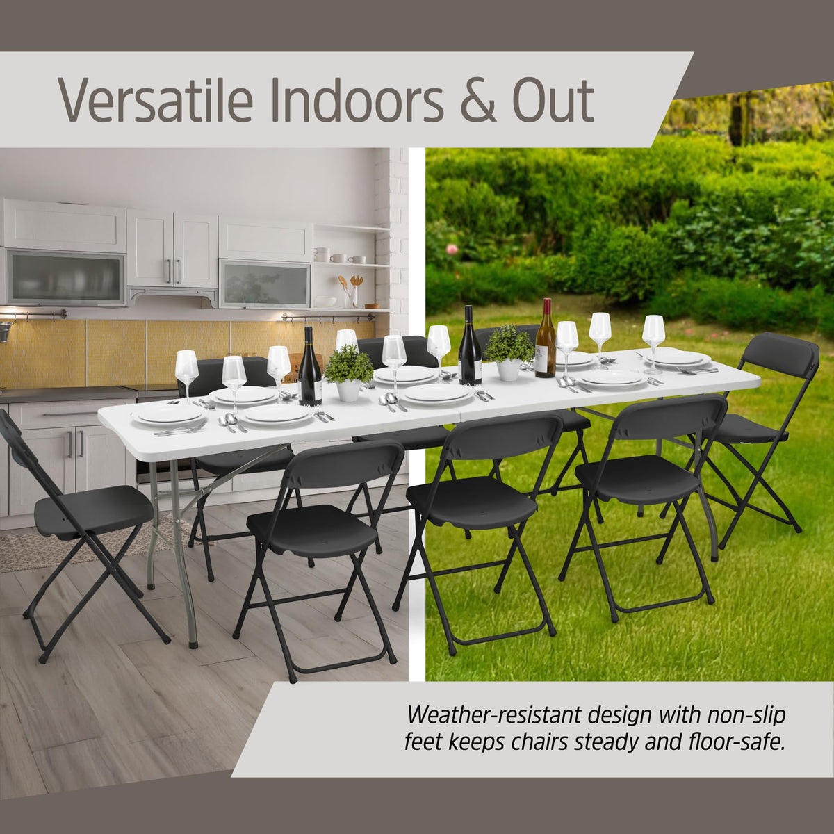 10 Pack Black Plastic Folding Chairs O136745