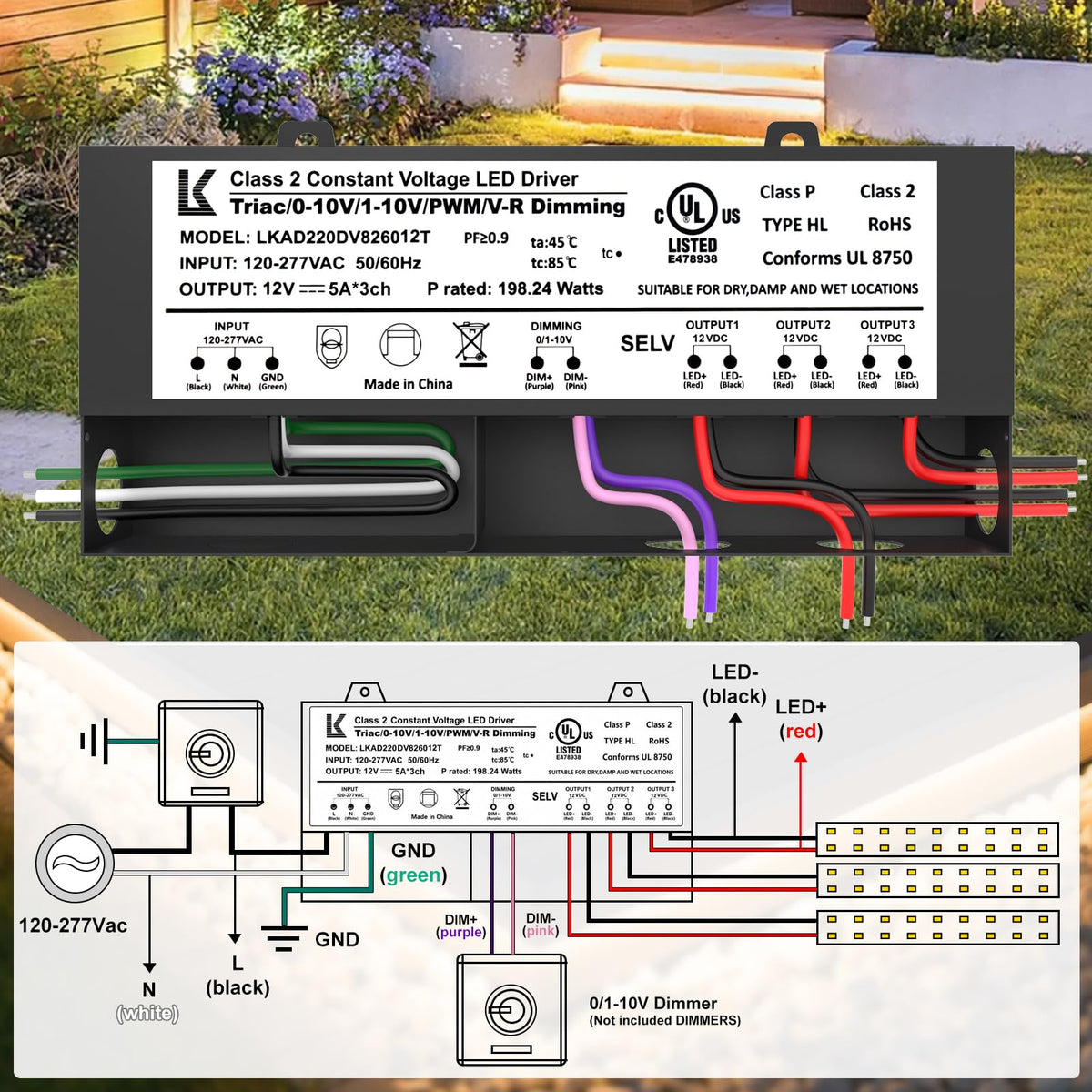 200W Dimmable IP67 Waterproof LED Driver G952