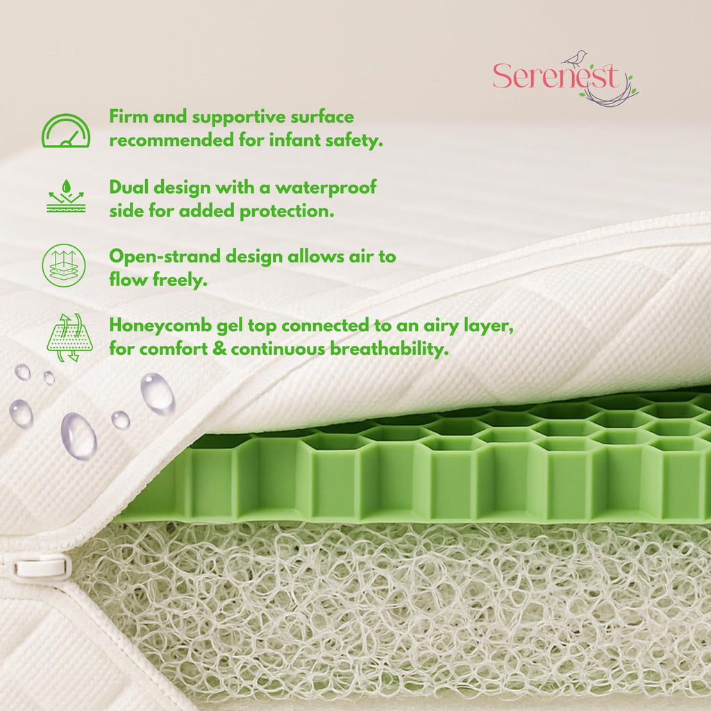 Breathable Baby Crib Mattress & Toddler Bed, Washable, Waterproof, Non-Toxic, Standard Size P44638