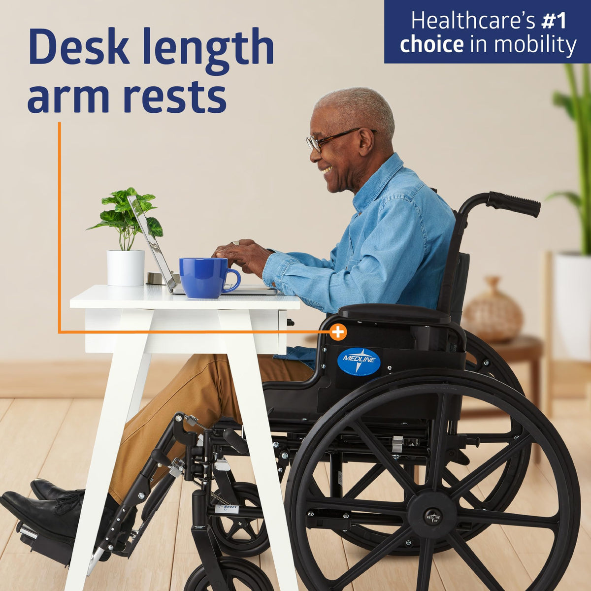 Lightweight Wheelchair with 18" Wide Seat and 300 lb. Weight Capacity Q53250