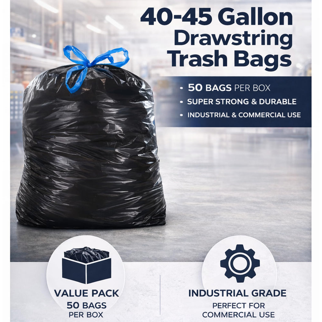 44 Gallon Drawstring Trash Bags 50 Count A402780