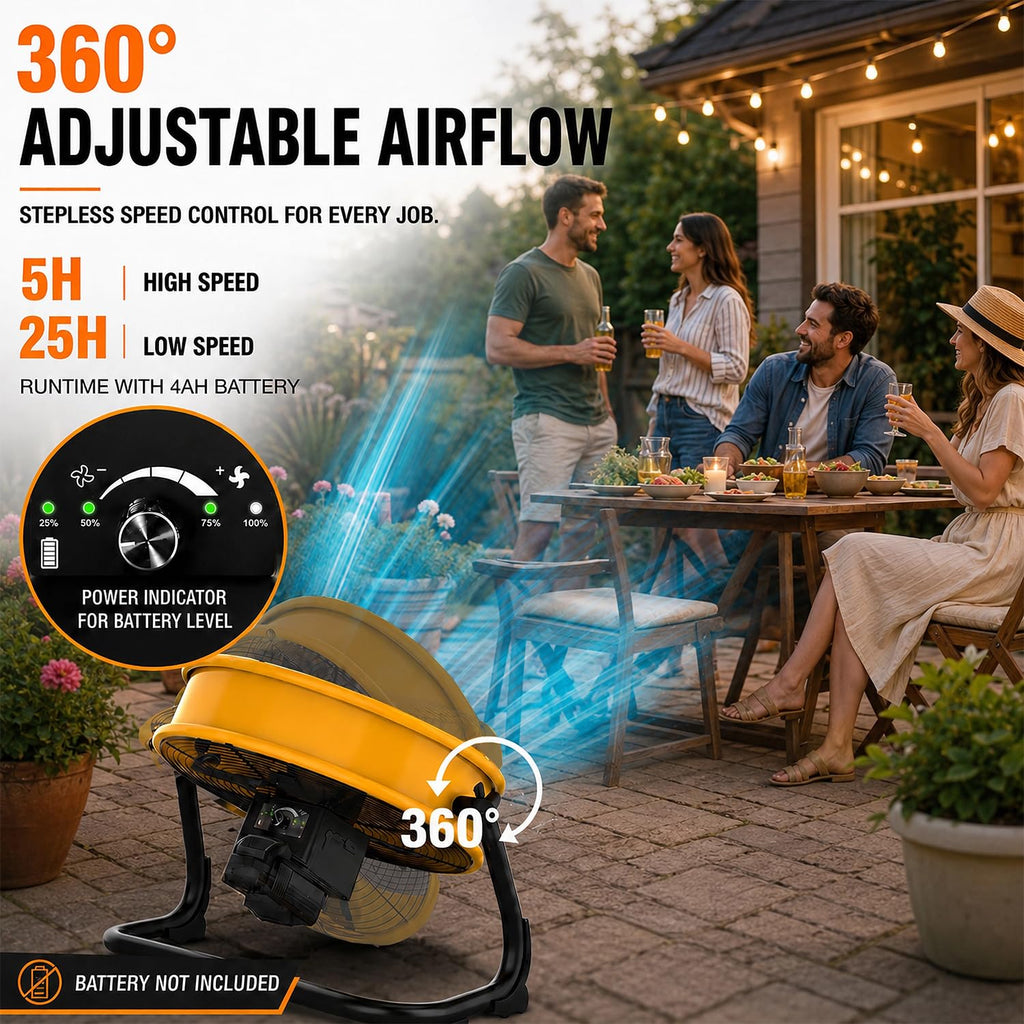 16" Cordless Battery Powered Fan M5548