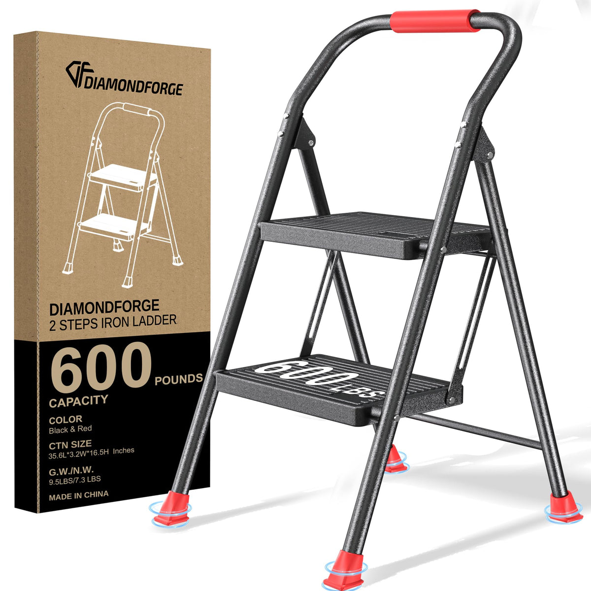 Foldable Step Ladder with Handrails Z9636