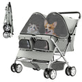 Gray Double Pet Stroller B7421