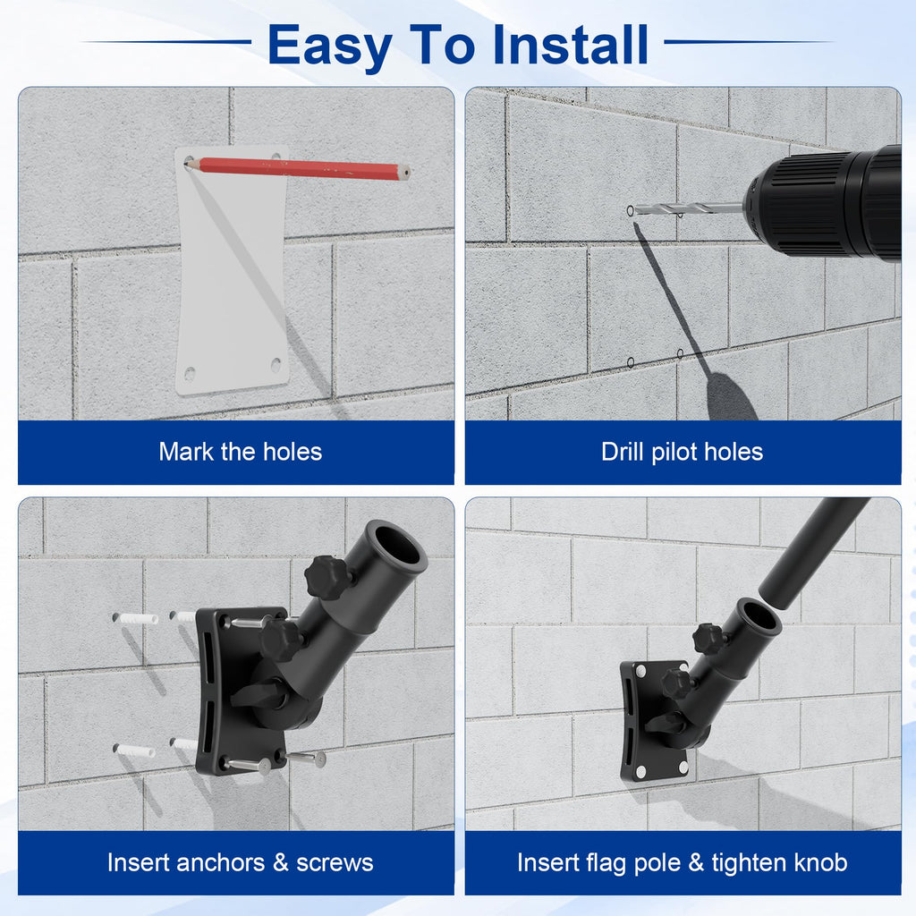 Aluminum Wall and Post Mount Flag Pole Holder R883