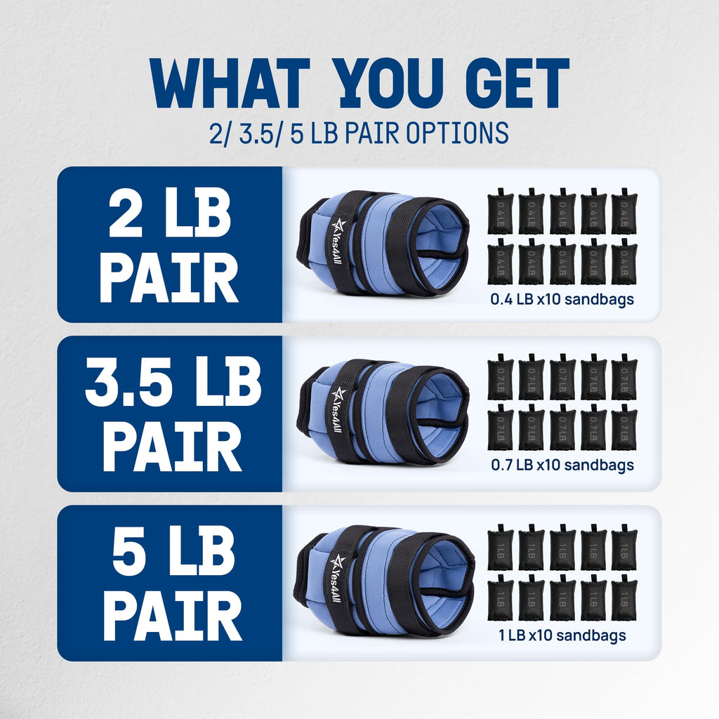 Adjustable Wrist & Ankle Weights 3.5/5 LB Pair V878