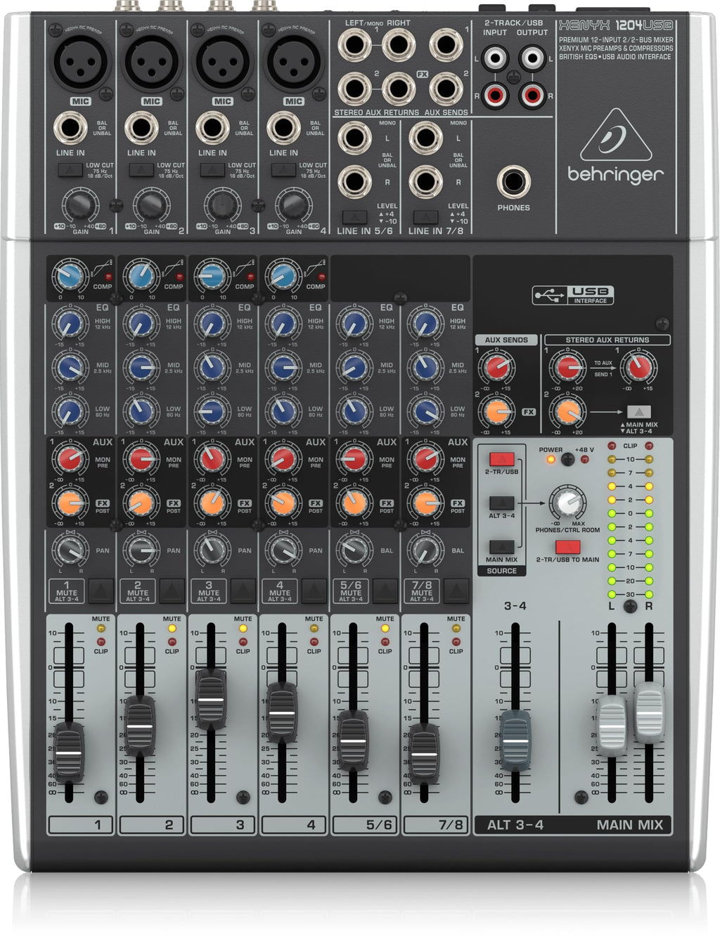 12-Input 2/2-Bus Mixer with Mic Preamps and USB Audio Interface Z318641