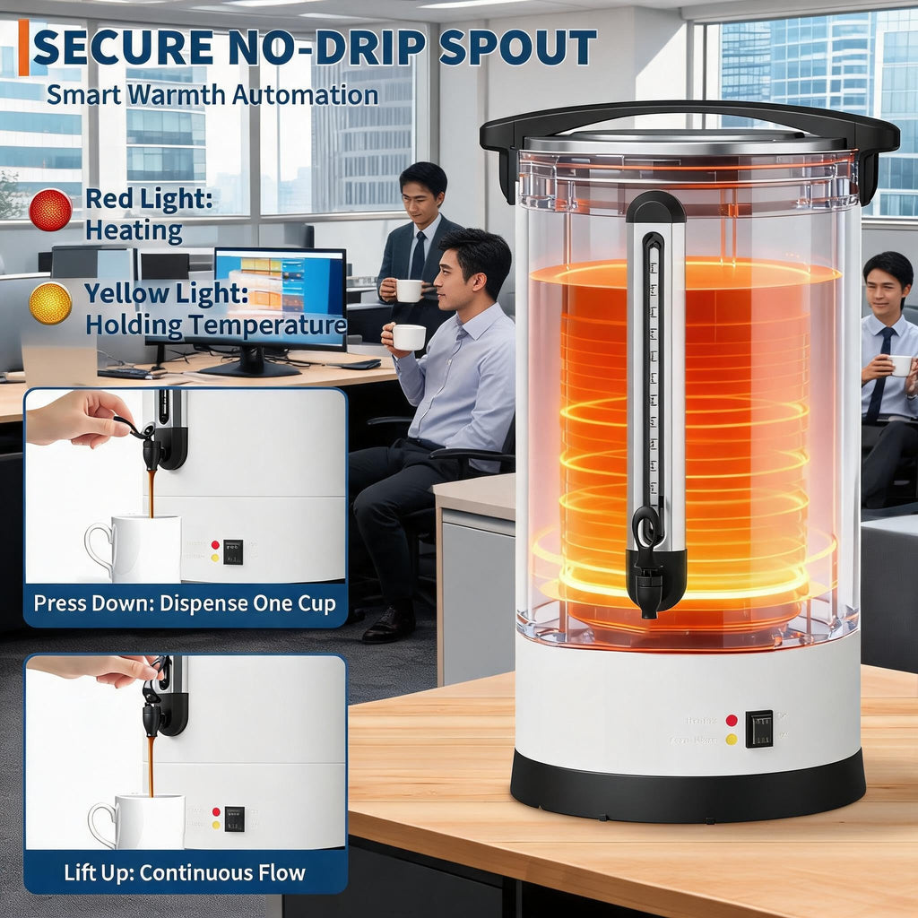 12L 80-Cup Double-Wall Stainless Steel Electric Coffee Urn L984682