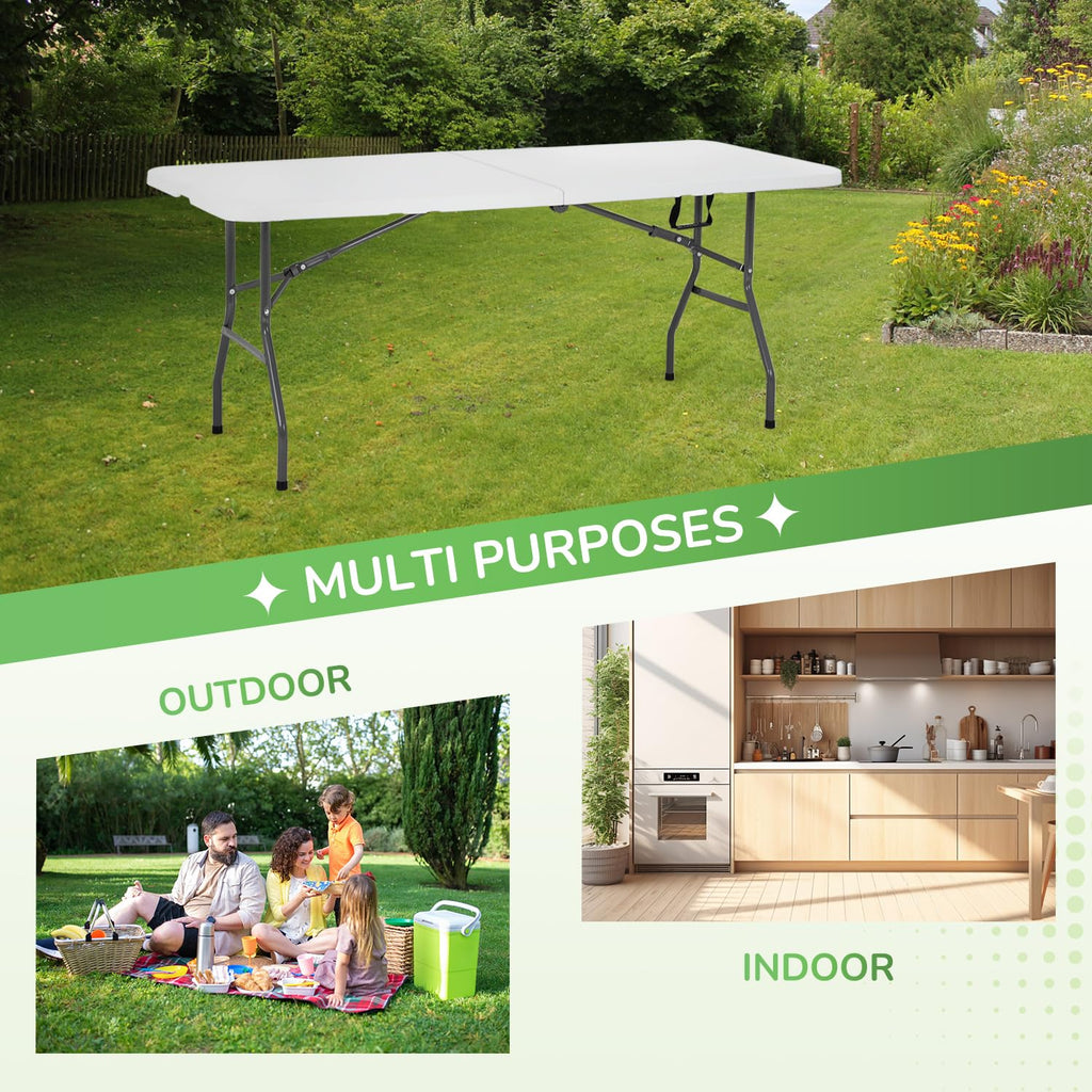 6FT White Portable Plastic Folding Table V81342
