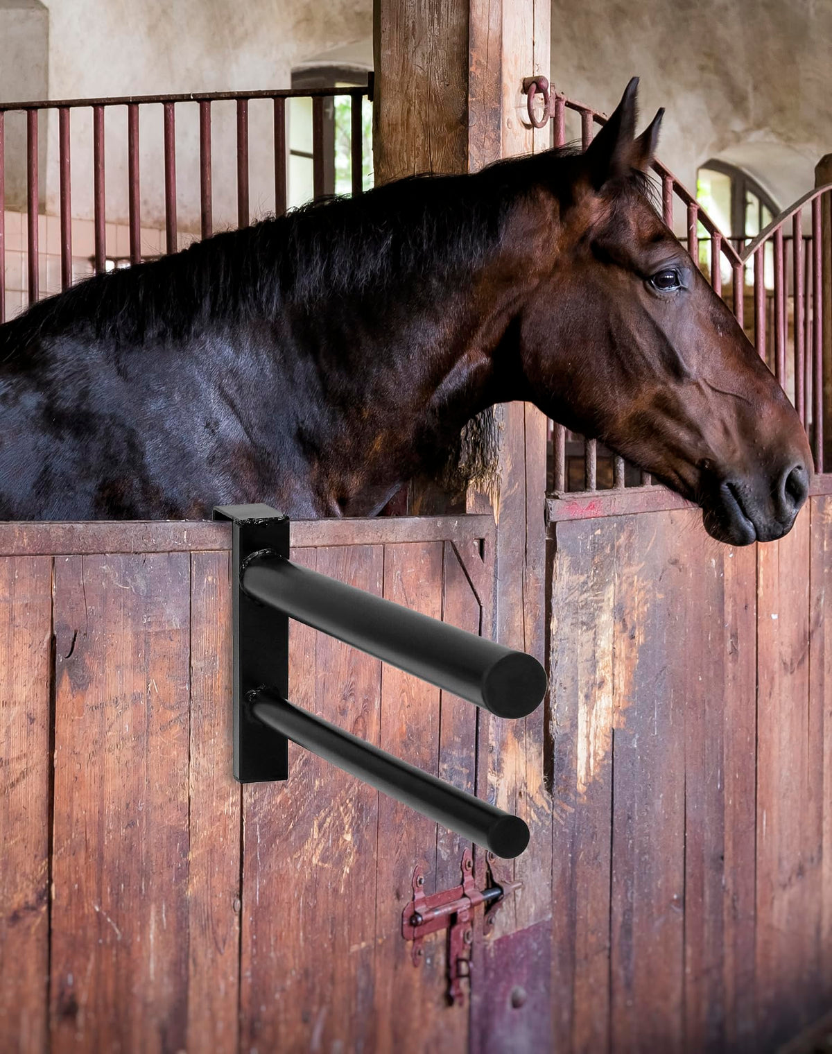 Black PVC Coated Double Saddle Rack Q345