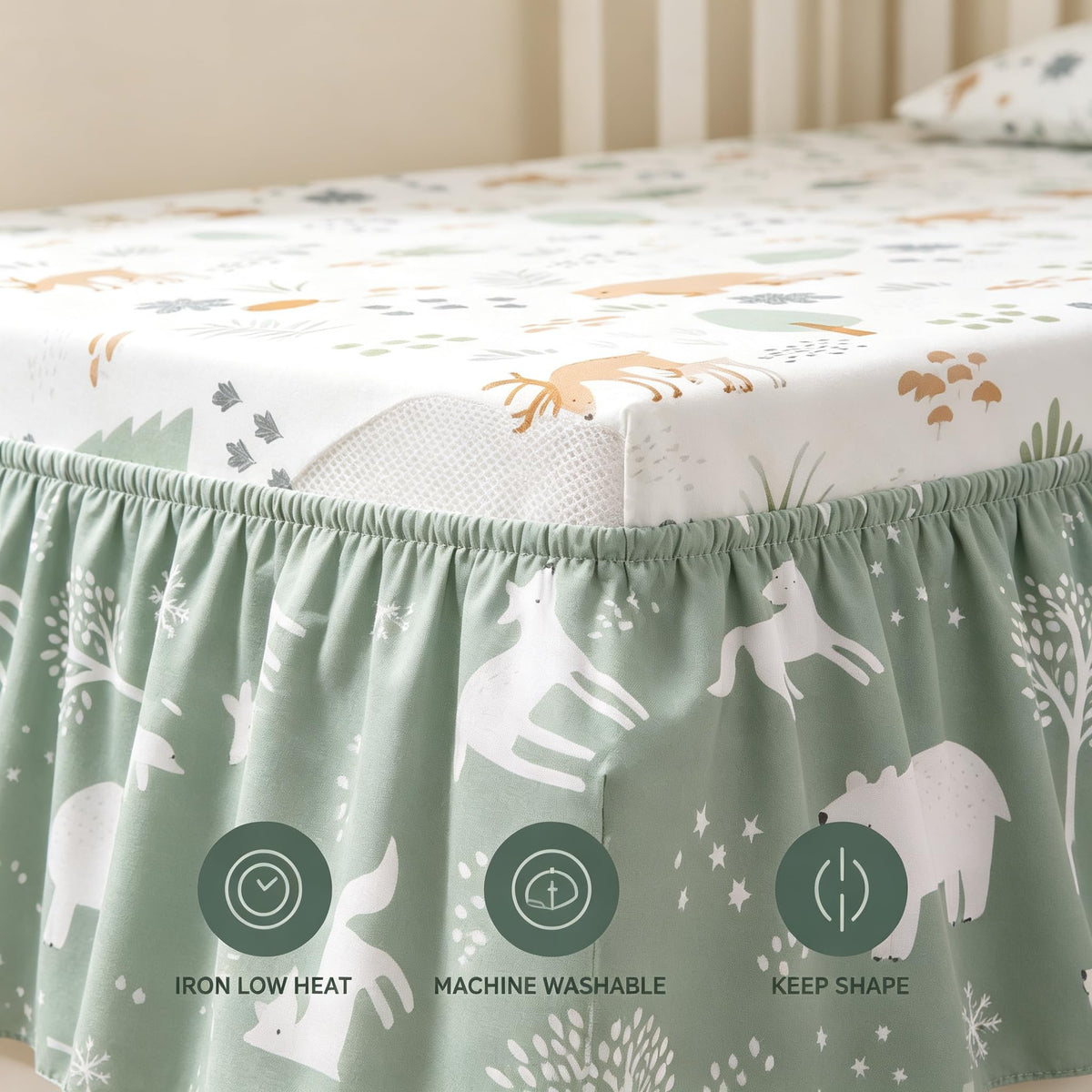 3 Pack Fitted Neutral Baby Crib Sheets D131