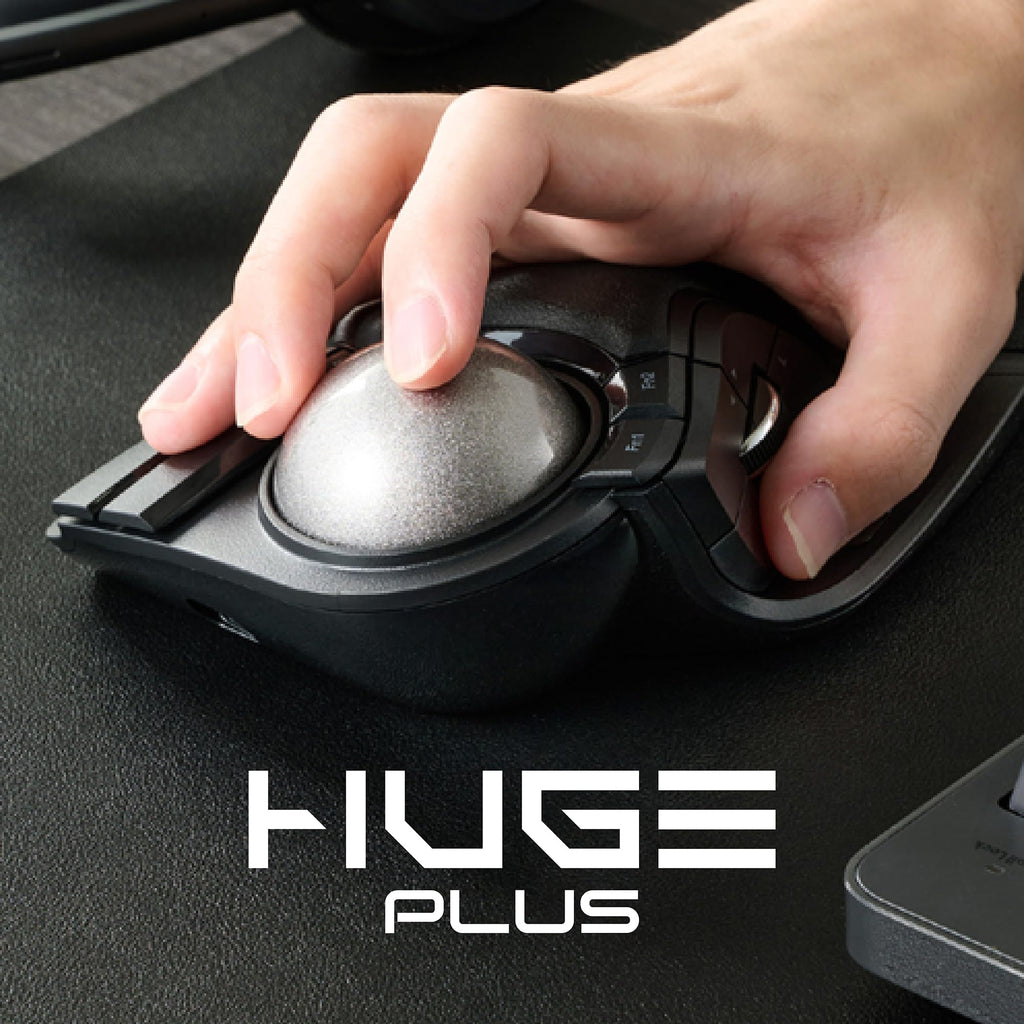 Wireless Trackball Mouse, Ergonomic 52mm Large Ball, Multi-Connection Bluetooth, 2.4GHz Wireless, Wired, 10 Programmable Buttons, Rechargeable, Silent Clicks R768276