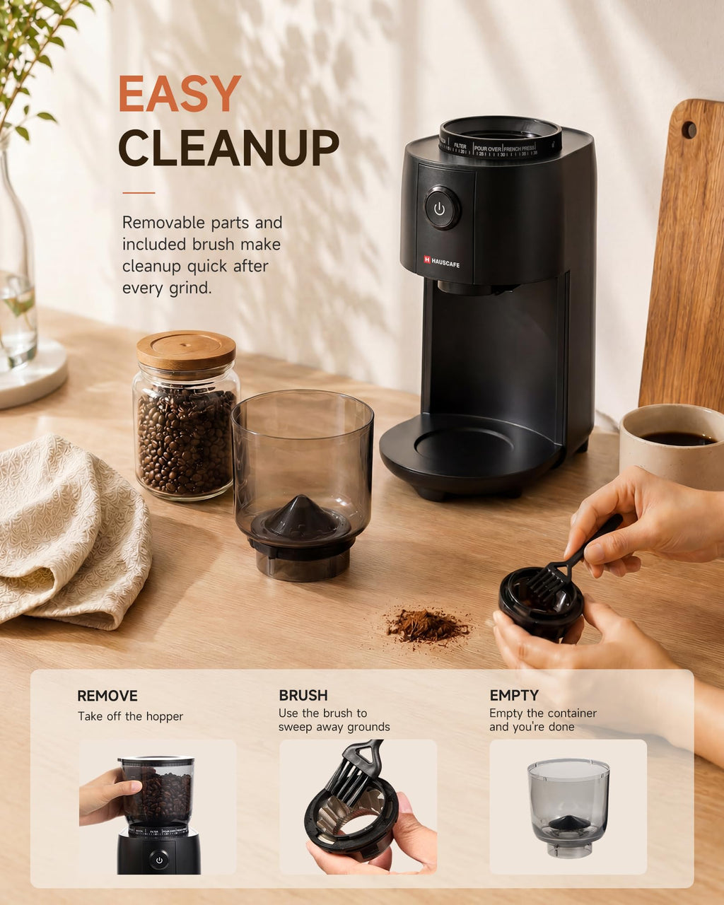 Electric Burr Coffee Grinder with 38 Grind Settings, Black X745