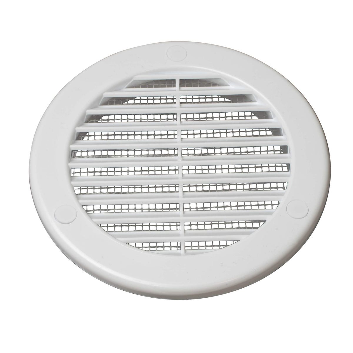4" White Plastic Round Vent Cover with Mesh M782