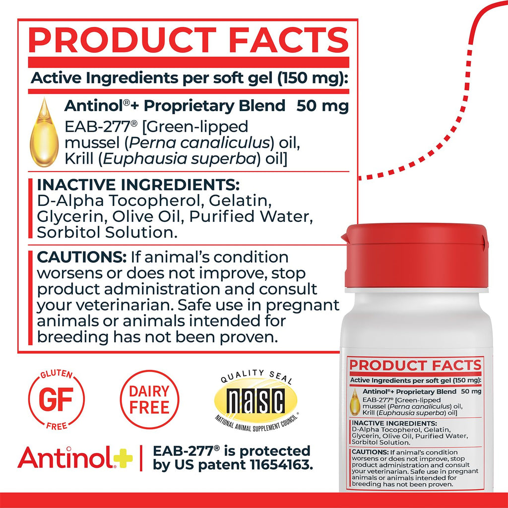 Hip & Joint Supplement for Dogs, 60 Soft Gels Z283989