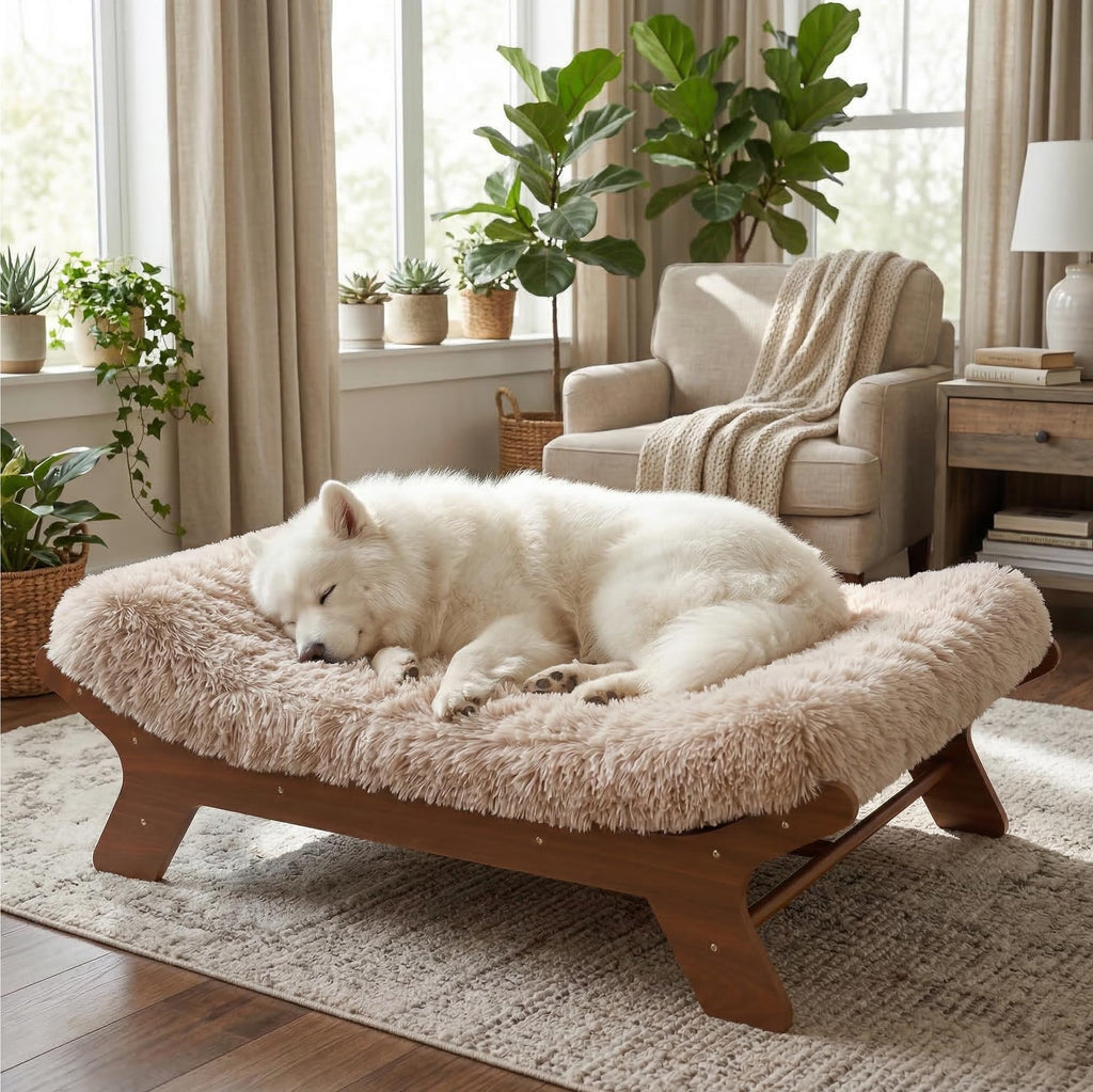 Wood Dog Bed Frame with Foam Mattress C6898