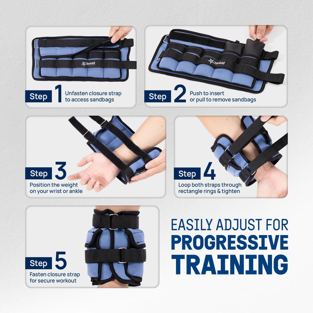 Adjustable Wrist & Ankle Weights 3.5/5 LB Pair V878