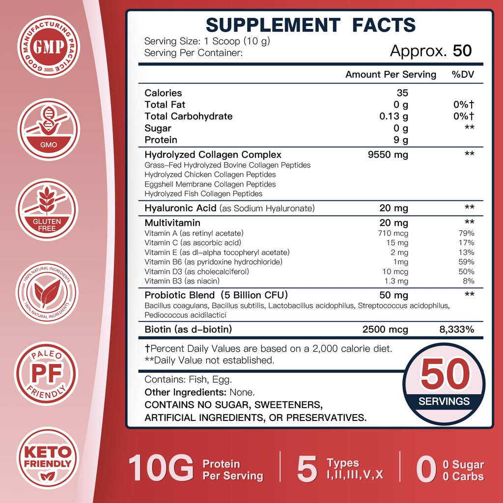Multi Collagen Peptide Powder with Probiotics S70699