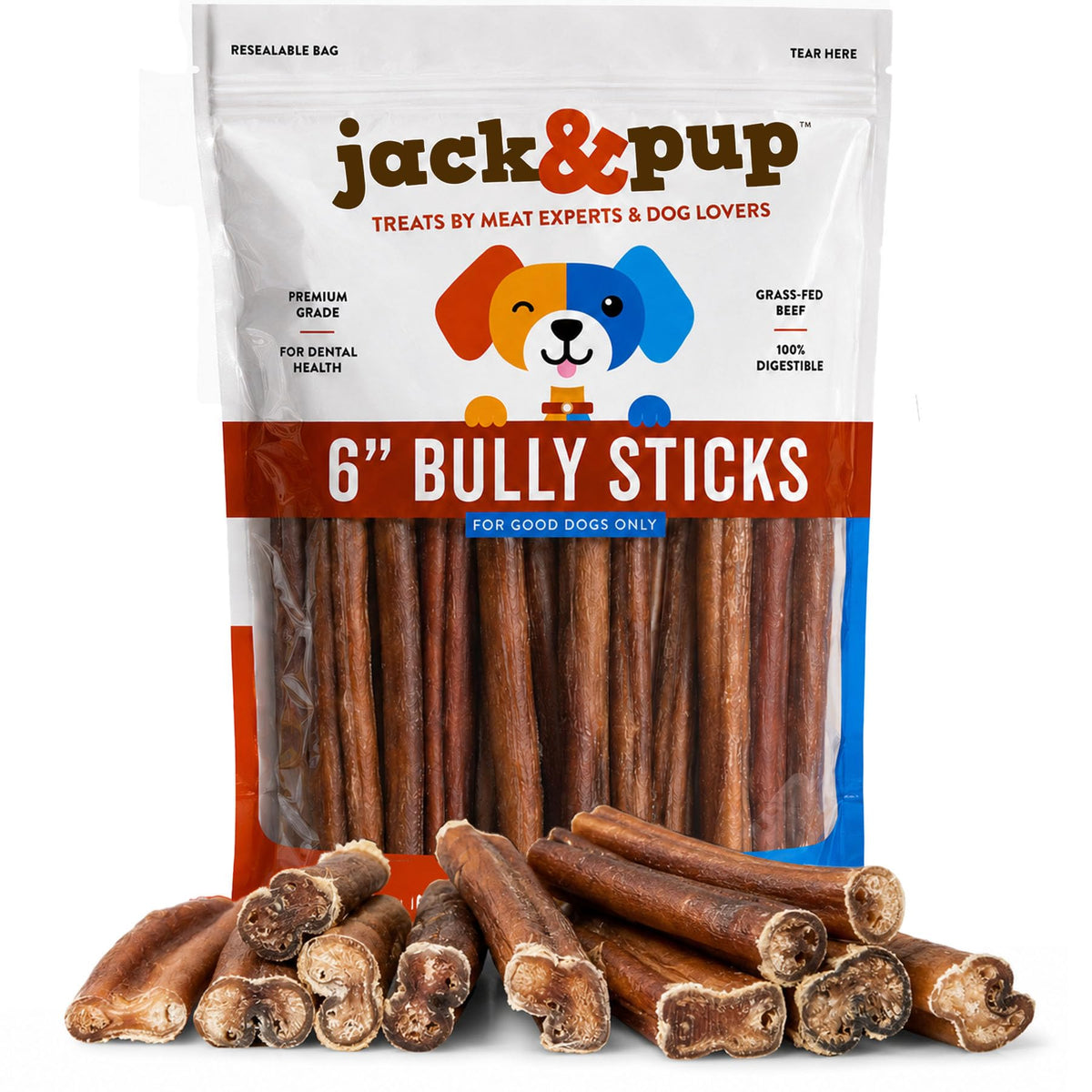 6 Inch Bully Sticks for Dogs 25 Ct Q42137
